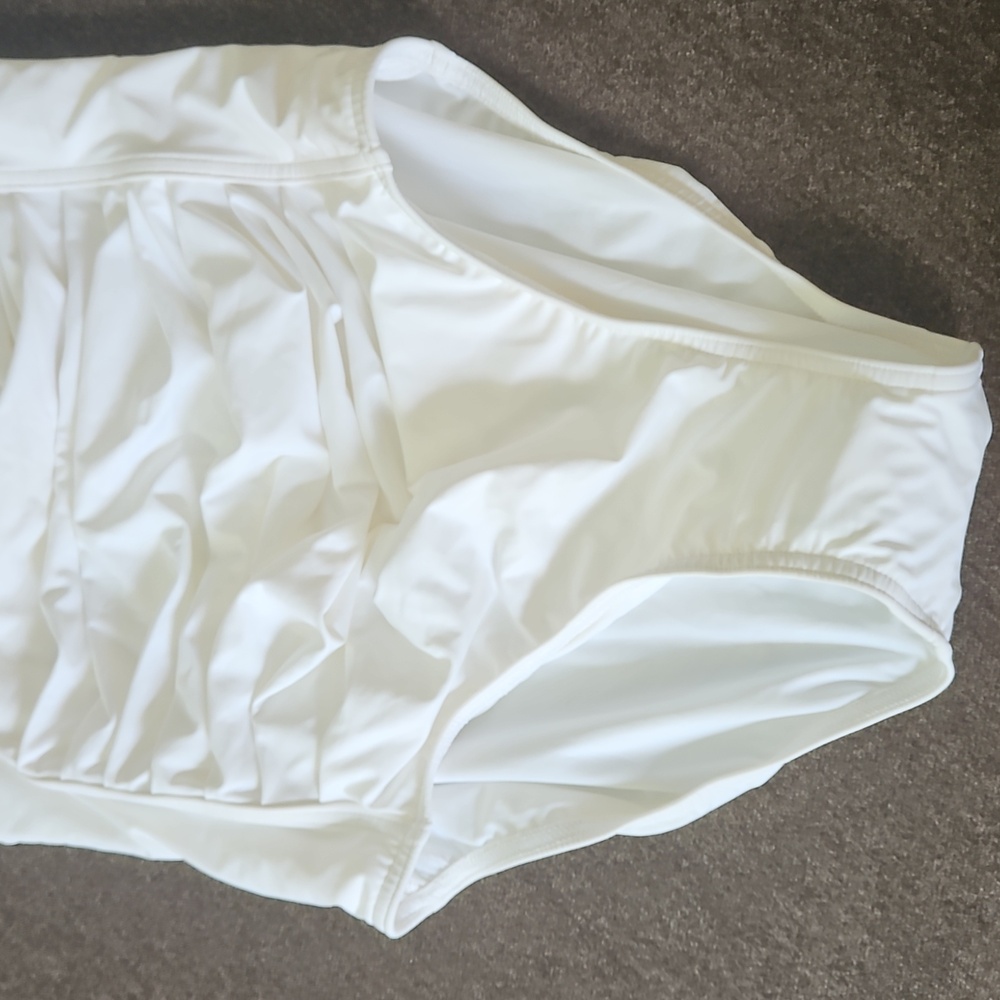 Calvin Klein White Ruched Swimsuit - Picture 3 of 6